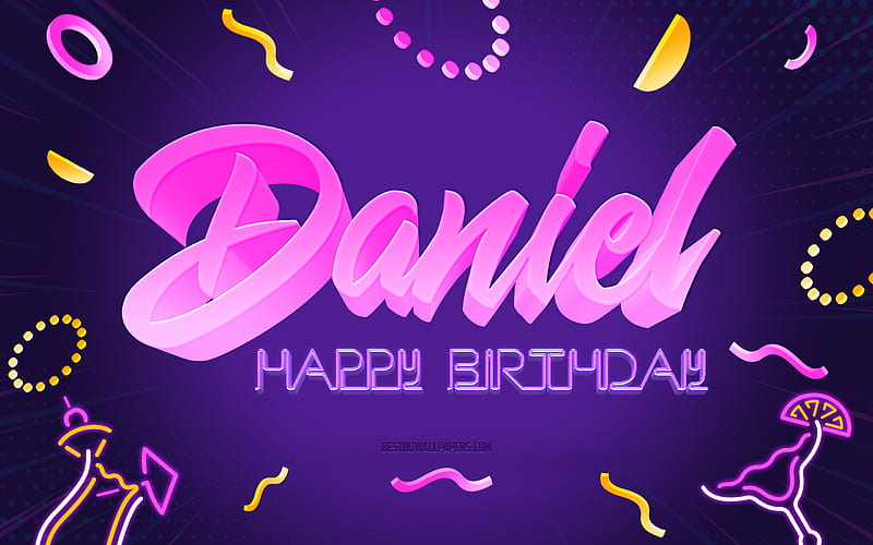 Happy Birtay Daniel Purple Party Background, Daniel, creative art, Happy Daniel birtay, Benjamin name, Daniel Birtay, Birtay Party Background, HD wallpaper