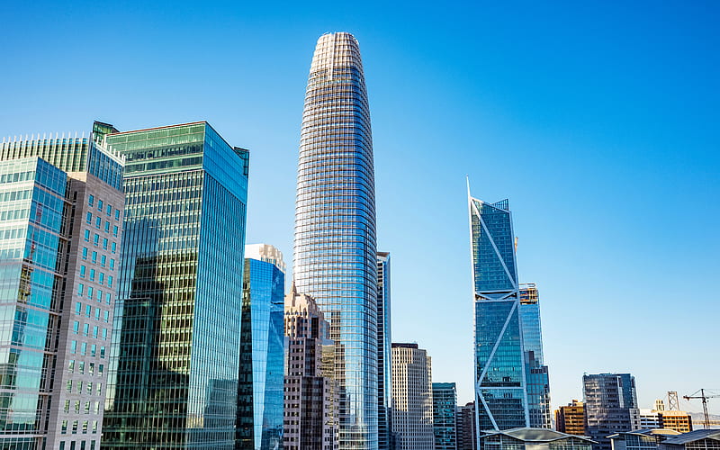 San Francisco, Salesforce Tower, Transbay Tower, 181 Fremont Street, skyscrapers, business centers, office modern buildings, USA skyscrapers, American city, cityscape, California, USA, HD wallpaper