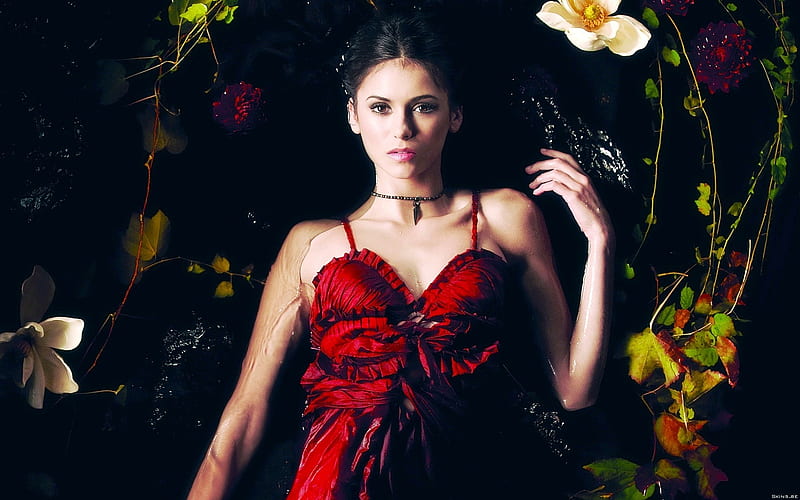 Nina Dobrev-The Vampire Diaries-European and American actress album, HD wallpaper