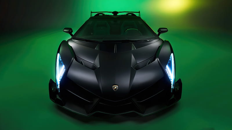 Black Lamborghini Veneno , lamborghini-veneno, lamborghini, 2021-cars, carros, behance, HD wallpaper