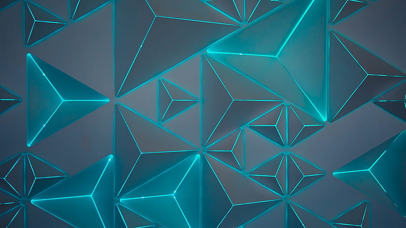 Teal Neon Geometric K - - 3D Models. stock, HD wallpaper