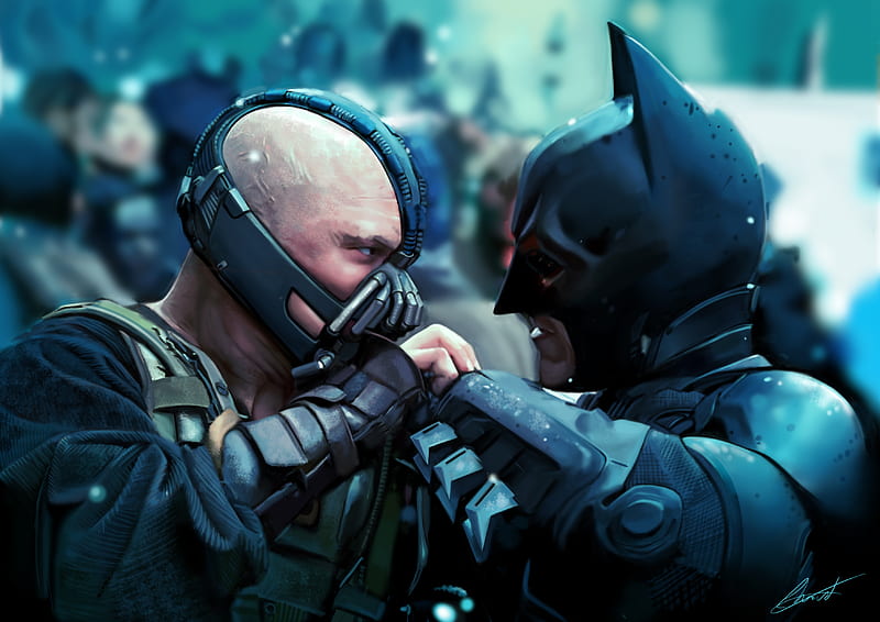 Batman And Bane, batman, bane, superheroes, HD wallpaper