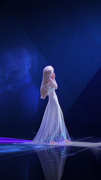 Elsa in Christmas, blue gown, cute elsa, disney, disney princess, frozen,  frozen 2, HD phone wallpaper