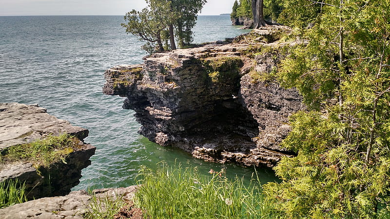 Ledge to the Lake, door county, HD wallpaper