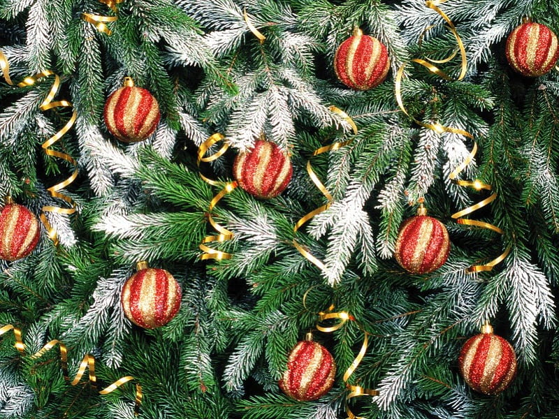 Lejos Globo habilitar árbol de navidad (detalle), rojo, árbol, navidad, nieve, dorado, decoración  verde, Fondo de pantalla HD | Peakpx