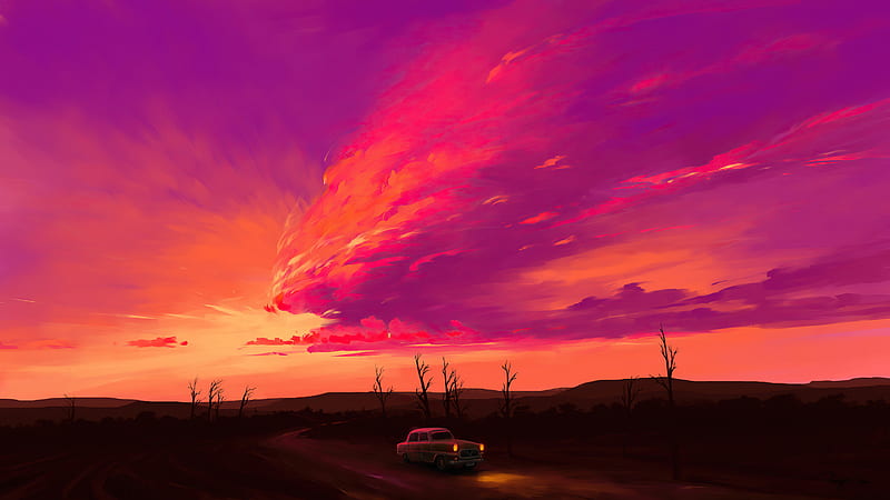 Radiant Sunset , artist, artwork, digital-art, HD wallpaper