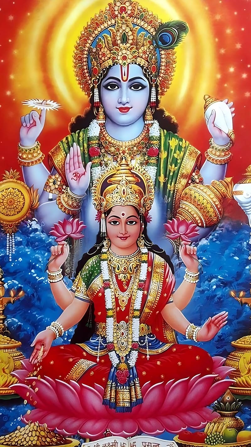 Lakshmi Narayan, god, lord, bhakti, devtional, HD phone wallpaper