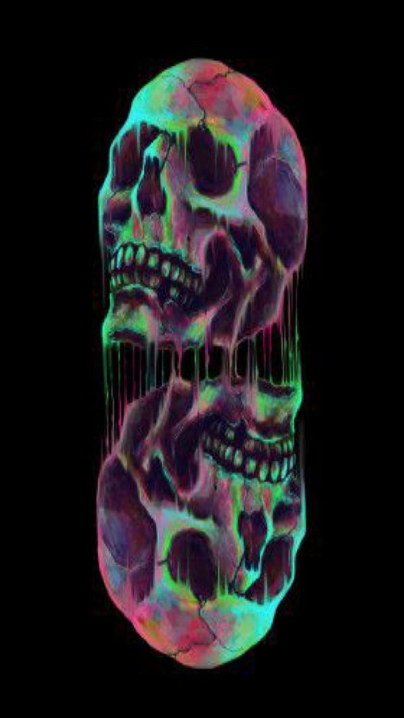 Rainbow Skull, holographic, skulls, HD phone wallpaper | Peakpx