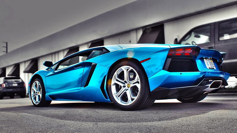 Azure Blue Aventador, Speed, Power, Furious, Drive, HD wallpaper