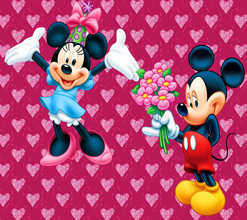 Disney Couple, cartoon, mickey and minnie, HD wallpaper