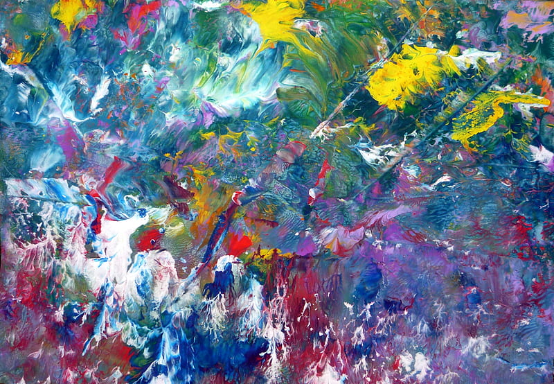 paint oil, canvas, artwork, stains, colorful, Abstract, HD wallpaper