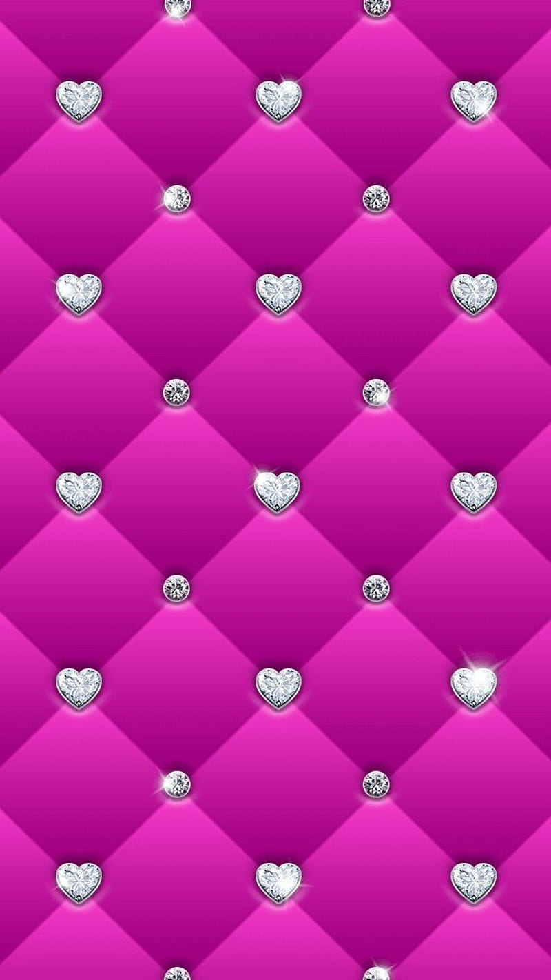 Diamond hearts bling, love, quilted, simple, sparkle, HD phone wallpaper