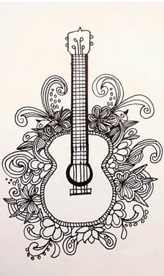 How to draw Mandala Art of Guitar and Music Note |Zentangle Doodle Art  |Mandala Art for Beginners - YouTube