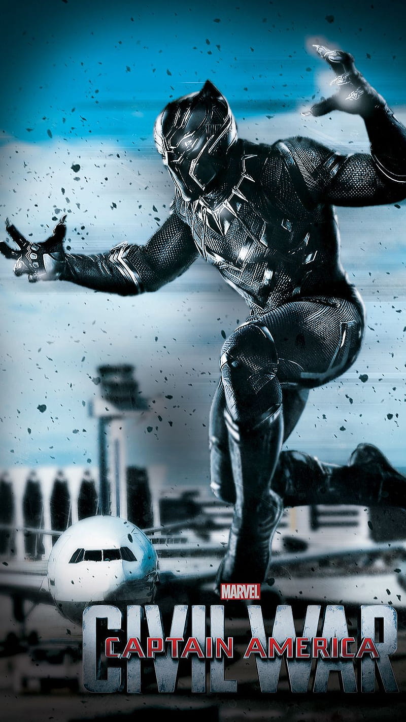 Black panther, airplane, hero, marvel, movie, super, HD phone wallpaper
