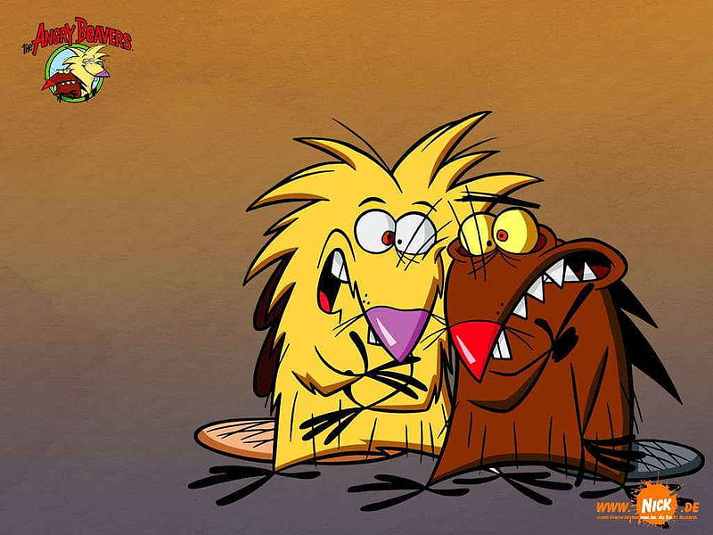 Dag and Norby, cartoon, beavers, angry, animals, HD wallpaper