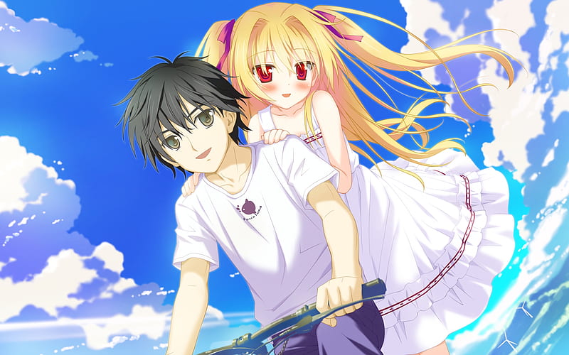 Irotoridori No Sekai Cg Game Sky Couple Sweet Hd Wallpaper Peakpx