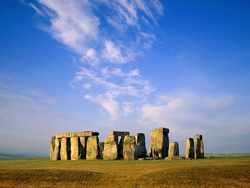 Stonehenge, stones, england, nature, field, HD wallpaper