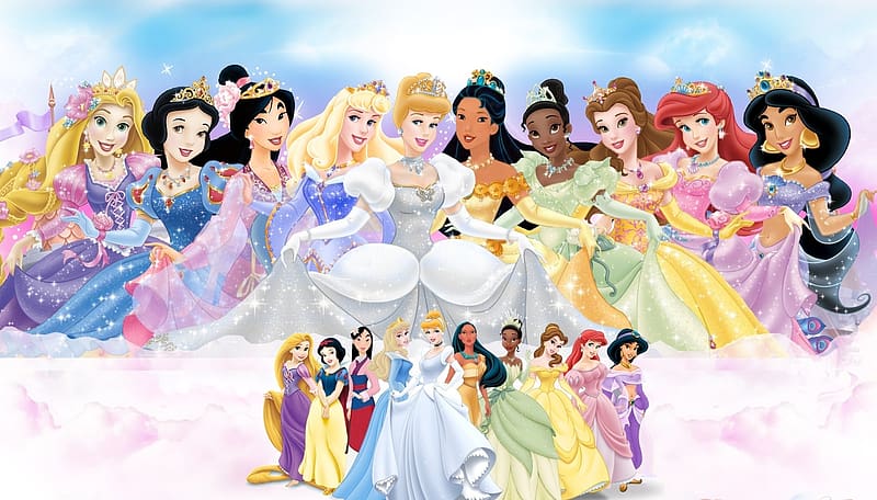 Rapunzel, Snow White, Movie, Disney, Cinderella, Tiana (The Princess And The Frog), Ariel (The Little Mermaid), Disney Princess, Belle (Beauty And The Beast), Princess Jasmine, Mulan, HD wallpaper