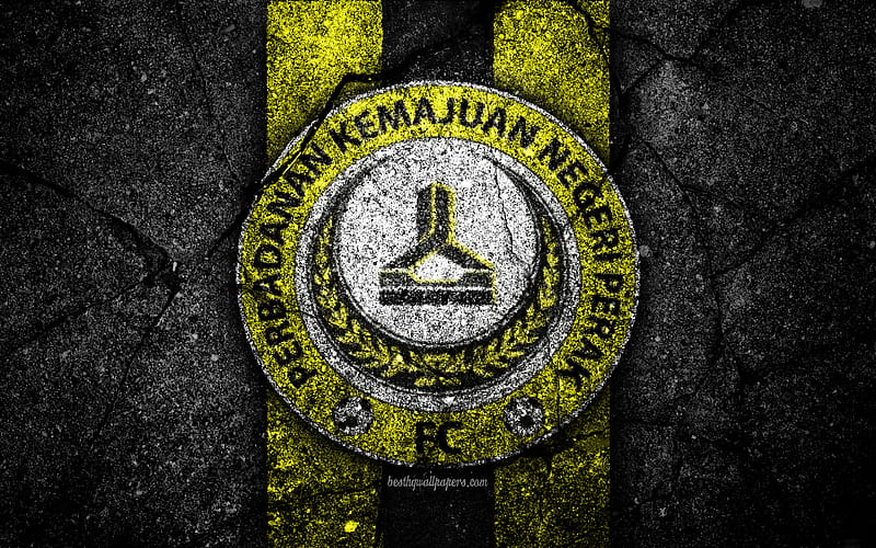 PKNP FC logo, Malaysia Super League, football, soccer, black stone, Malaysia, PKNP, asphalt texture, football club, FC PKNP, HD wallpaper