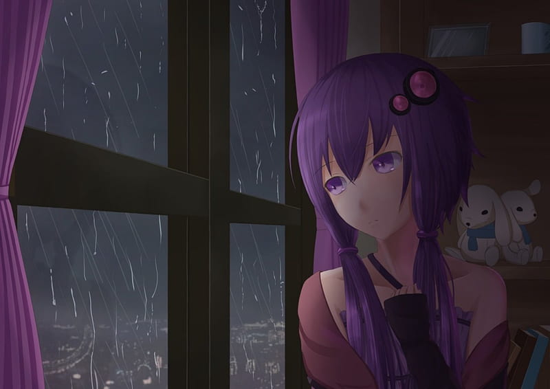Looking at the Rain, sad, windows, rain, anime, HD wallpaper | Peakpx