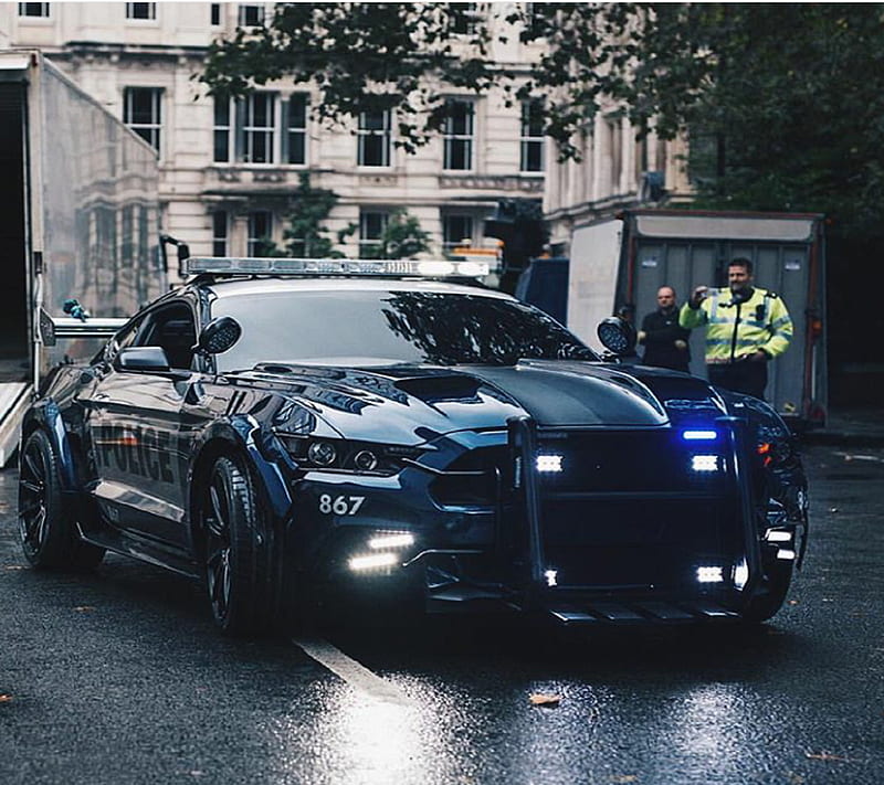 Ford Mustang, car, carros, police, HD wallpaper