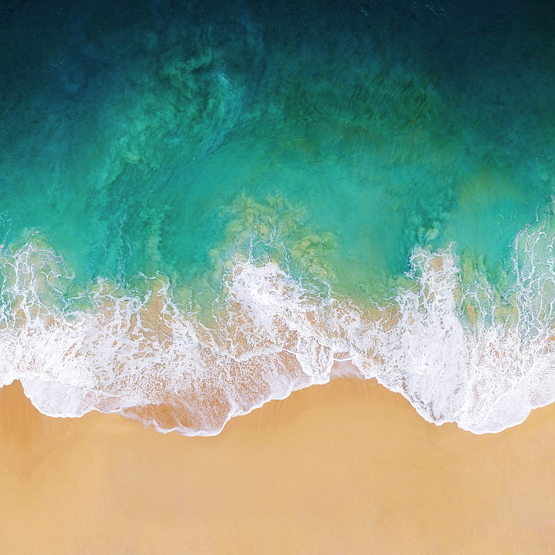 iOS 11 Waves, apple, beaches, beach, ocean, nature phone, water, ios11, ios, HD phone wallpaper