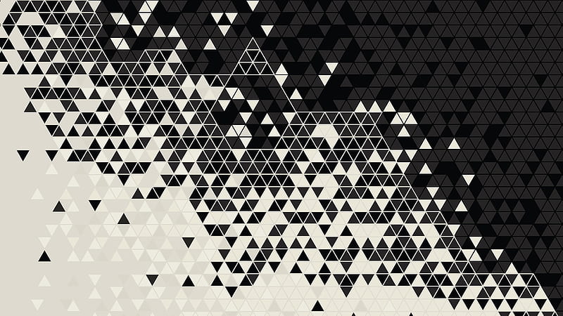 Abstract, Pattern, Black & White, Triangle, HD wallpaper