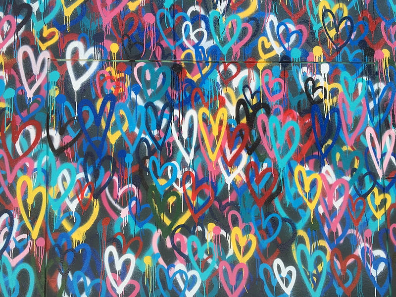 Heart Painted Wall , heart, love, wall, graphy, HD wallpaper