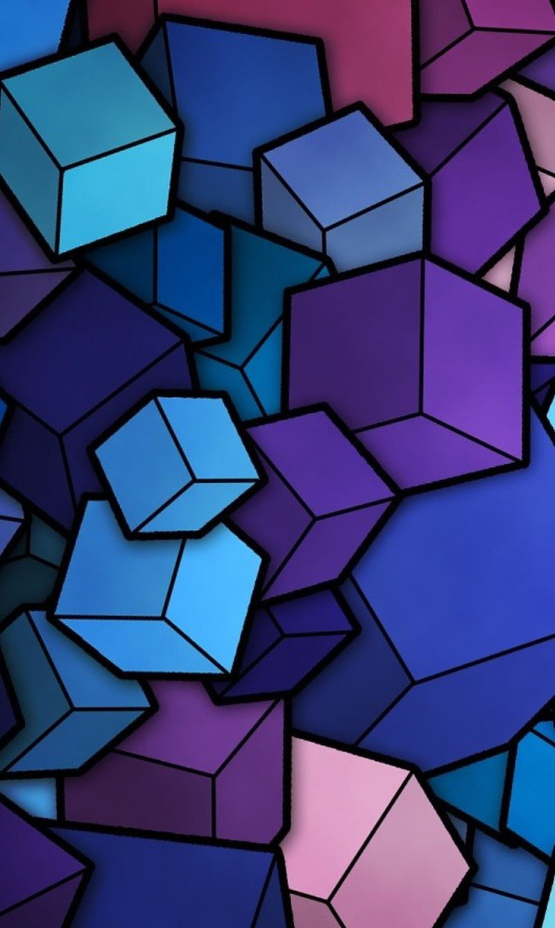 Colored Cubes, geometric, HD phone wallpaper | Peakpx