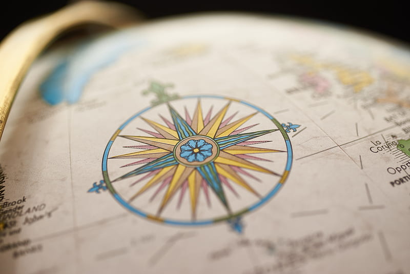 compass, travel, world map, HD wallpaper