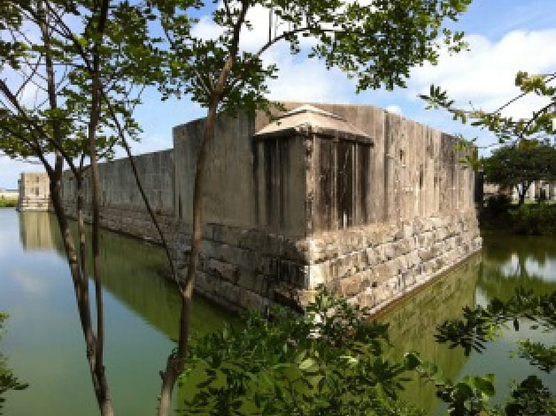 Fort, old, moat, key west, HD wallpaper