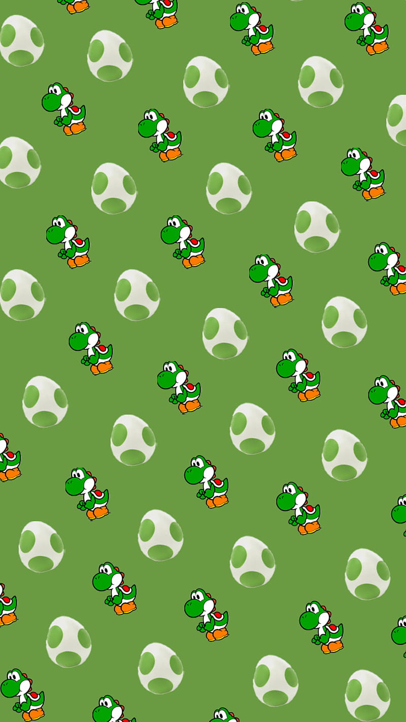 Yoshi Print Super Huevo Game Green Egg Mario Bajito Verde Ligth Hd Mobile Wallpaper Peakpx