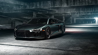 Audi R8, 2017 cars, Vossen wheels, tuning, darkness, Audi, HD wallpaper