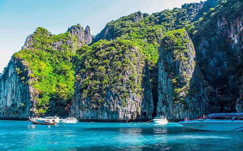 Tropical Travel Phi Phi Island Krabi Thailand, HD wallpaper