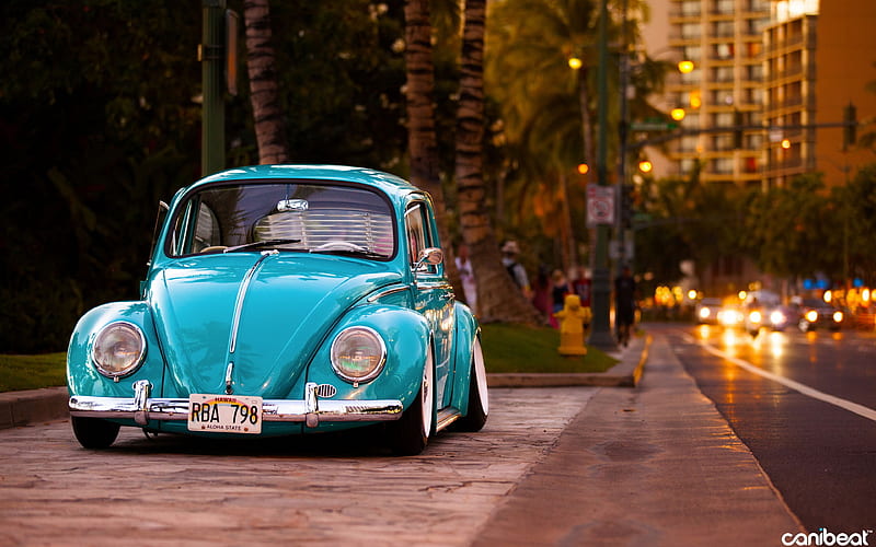AzulVocho, beetle, car, HD wallpaper