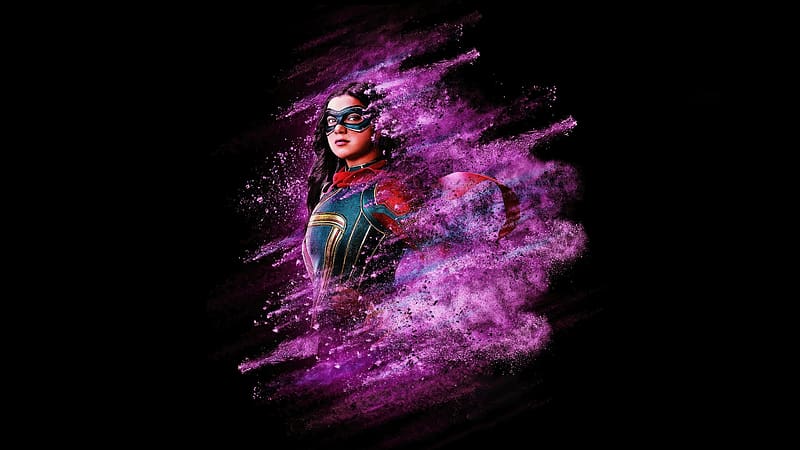 Kamala Khan In The Marvels, the-marvels, ms-marvel, kamala-khan, 2023-movies, movies, artwork, artist, superheroes, HD wallpaper