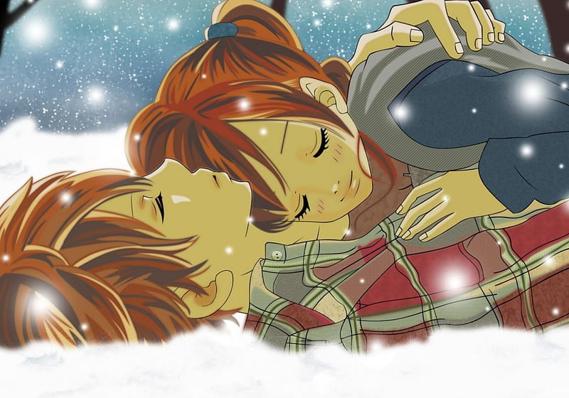 Anime couple, snow, two, anime, it was us, bokura ga ita, winter, HD  wallpaper | Peakpx