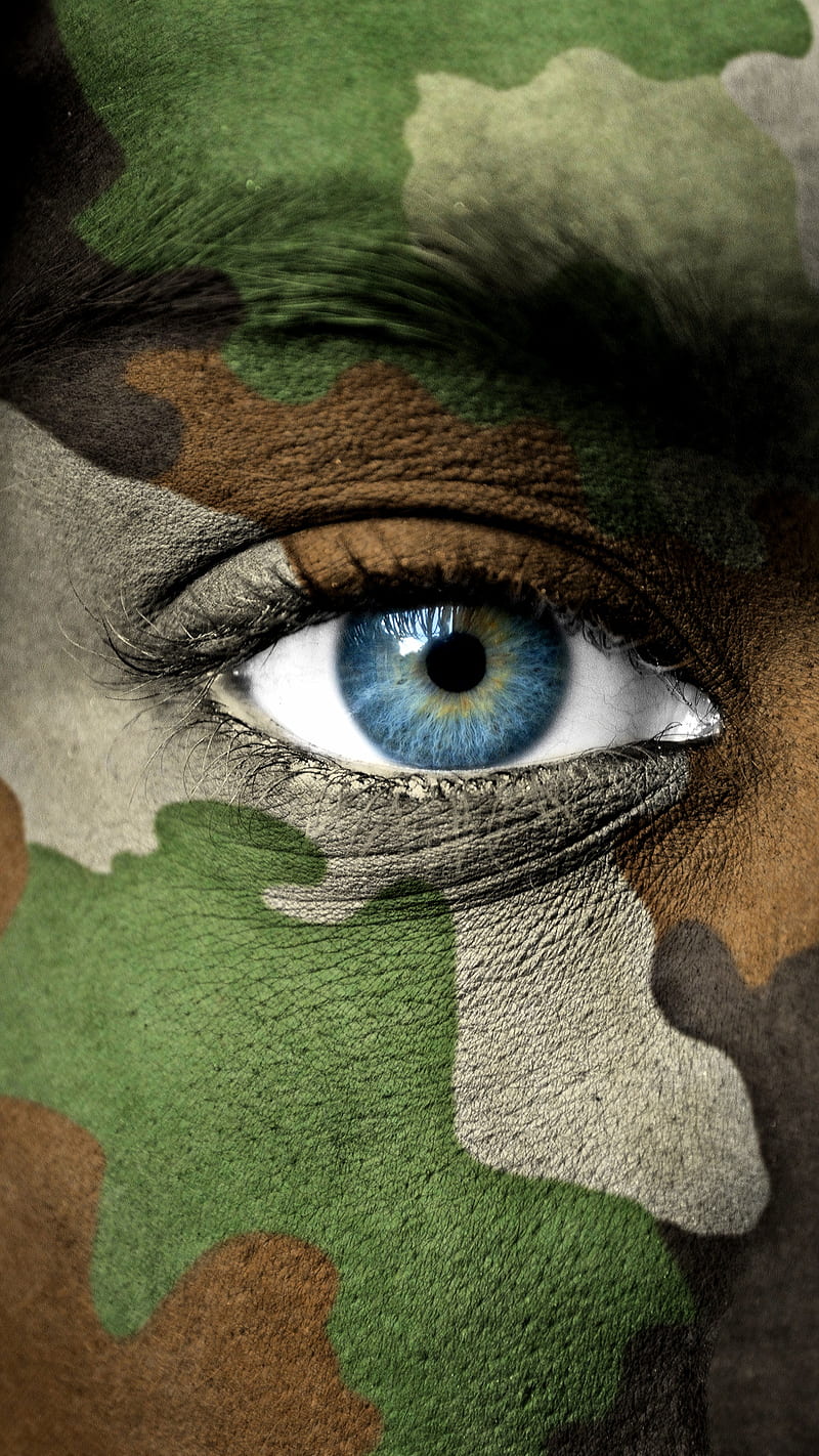 Blue eye, female, girl, marine, military, HD phone wallpaper