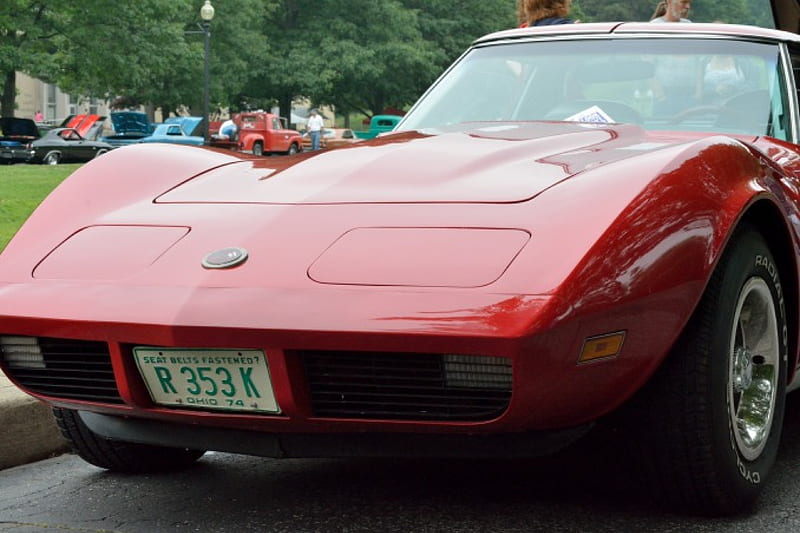 One Hot Vette, corvette, vintage corvette, red corvette, classic corvette, HD wallpaper