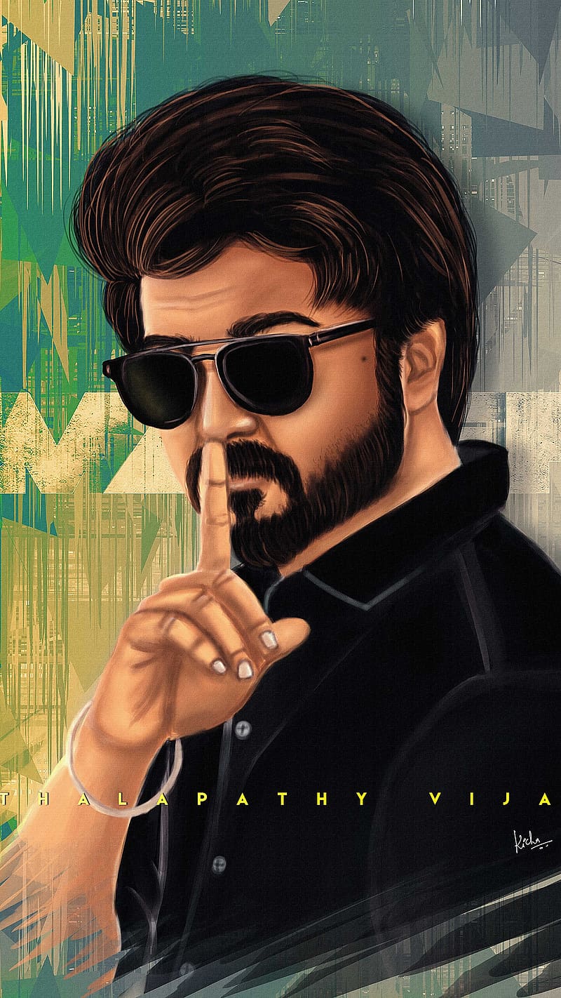 Vijay Live, Master Paint Work, paint work, art work, actor, south indian, thalapathy, HD phone wallpaper