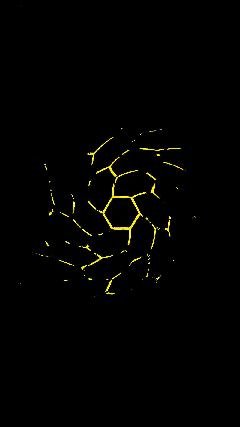 Amoled Net, abstract, black, edge, gold, honeycomb, yellow, HD phone wallpaper