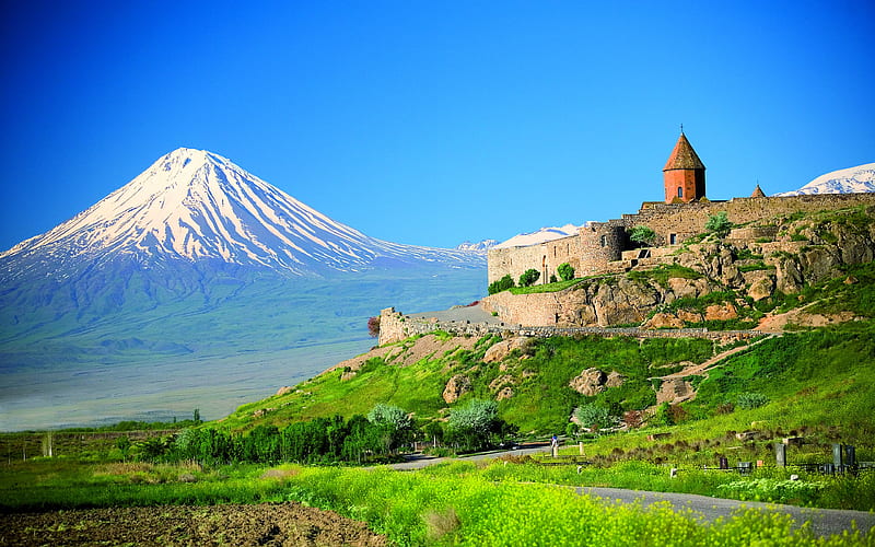 Little Ararat mountains, summer, turkish landmarks, Turkey, HD wallpaper