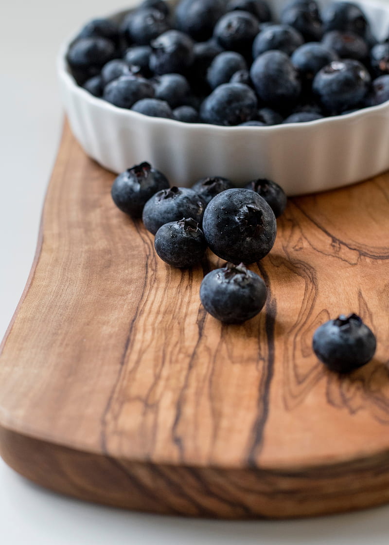 blueberry, fruit, berries, wooden, HD phone wallpaper