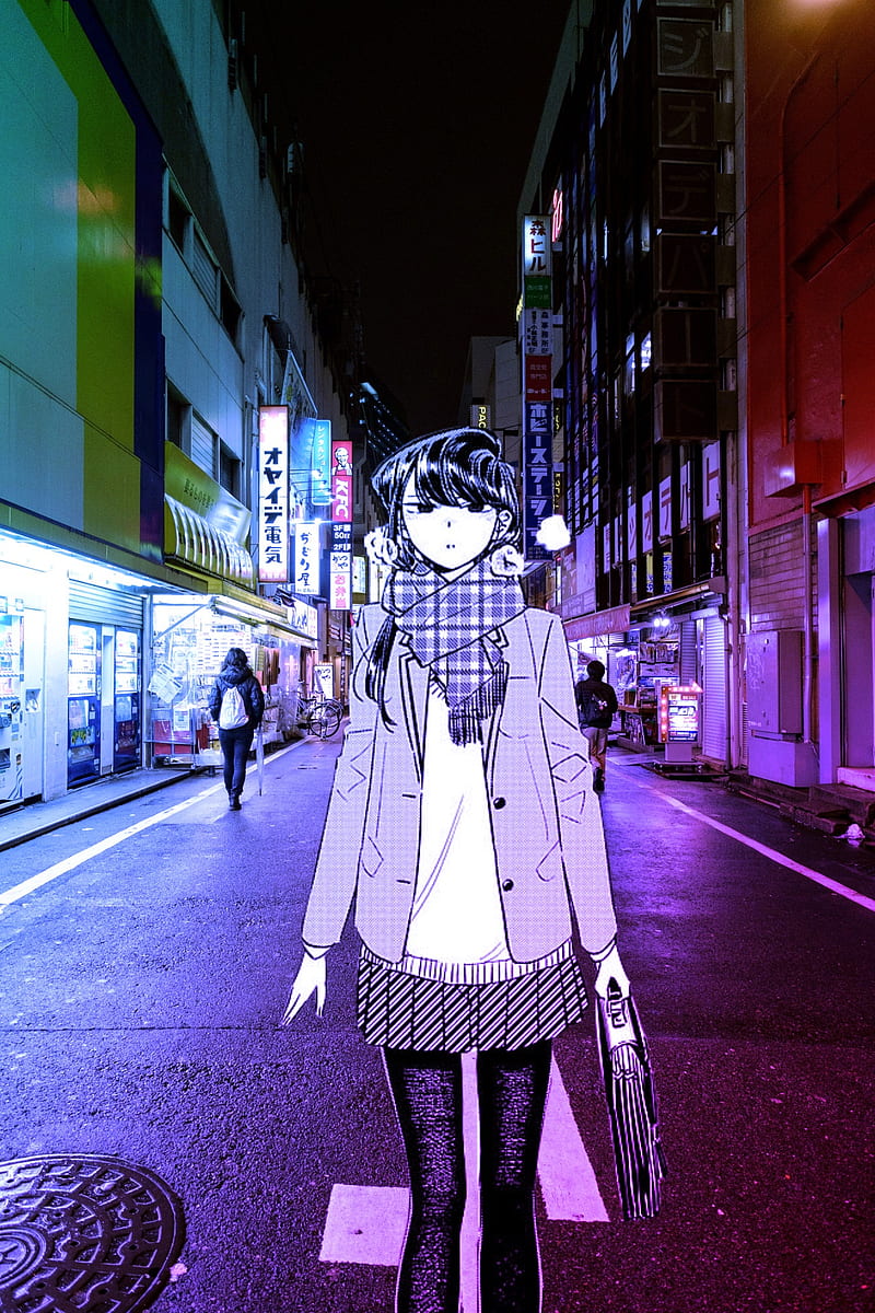 Komi in the Street, anime, komi san, komyushou, girl, shouko, cute, HD phone wallpaper