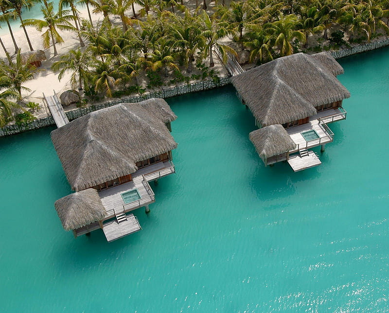 Bora Bora Water Villas Bungalows, resort, seas, reef, french, southseas ...