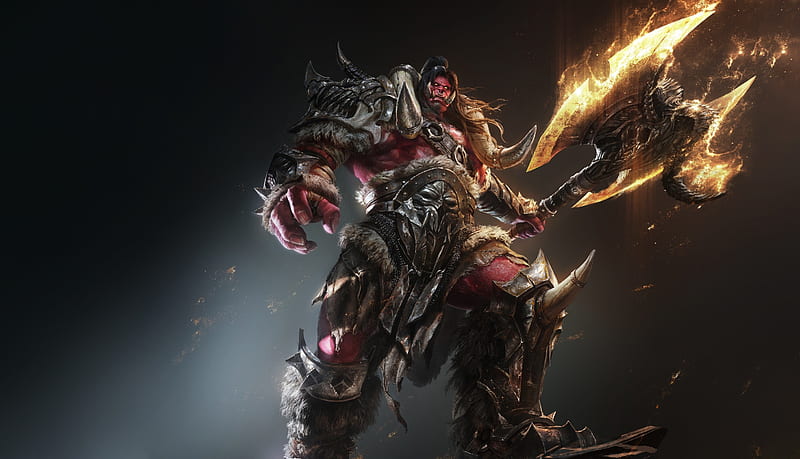 Orc Warrior With Axe, HD wallpaper