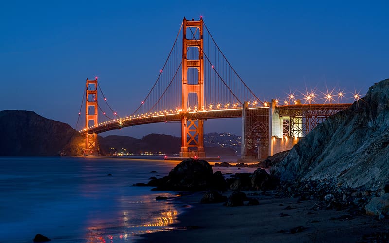 Marshall Beach Golden Gate Bridge Night San Francisco HD Wallpaper Peakpx