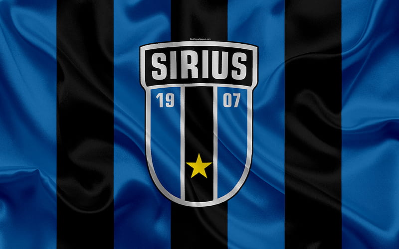 Sirius FC Swedish football club, logo, emblem, Allsvenskan, football, Uppsala, Sweden, silk flag, Swedish Football Championships, IK Sirius Fotboll, HD wallpaper