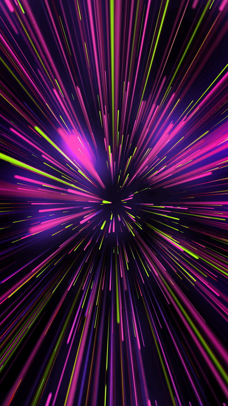 Space Race, Electric, Space, abstract, amoled, burst, colorful, explode, explosion, fast, glow, hyperspeed, lines, neon, oled, pink, vibrant, yellow, zoom, HD phone wallpaper