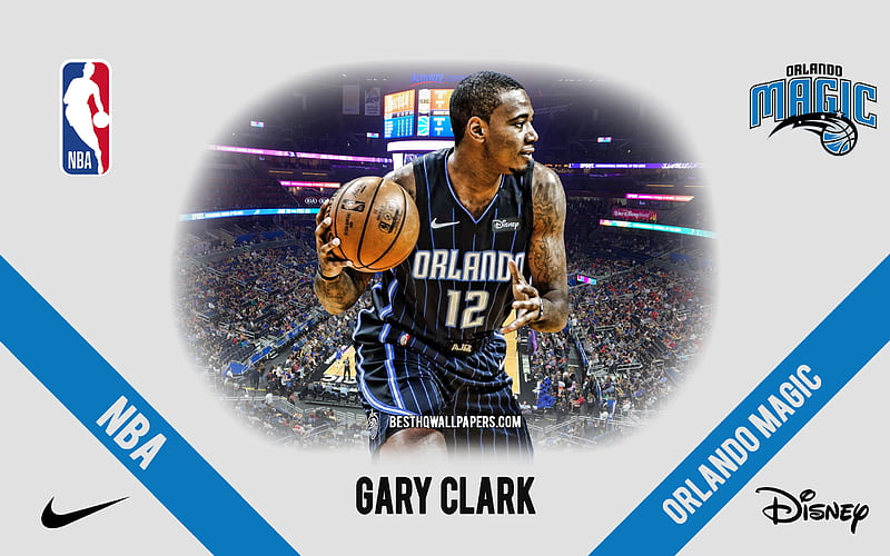 Gary Clark, Orlando Magic, American Basketball Player, NBA, portrait, USA, basketball, Amway Center, Orlando Magic logo, HD wallpaper